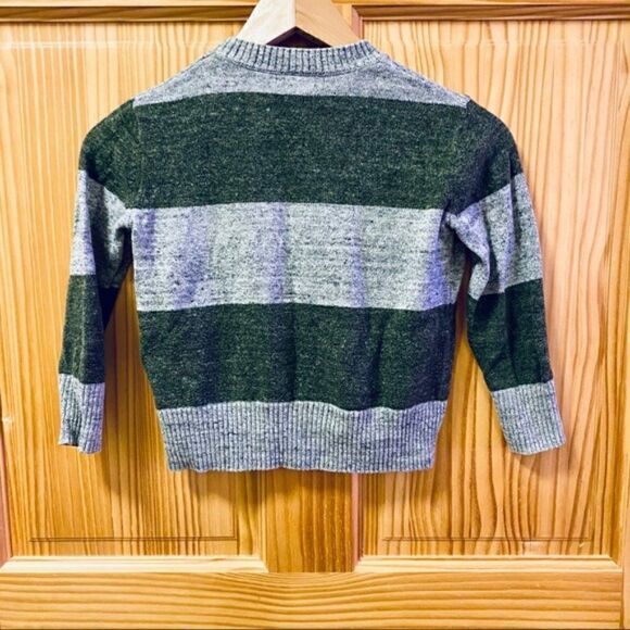 Gap LS forest green grey striped sweater shirt XS - Picture 2 of 6